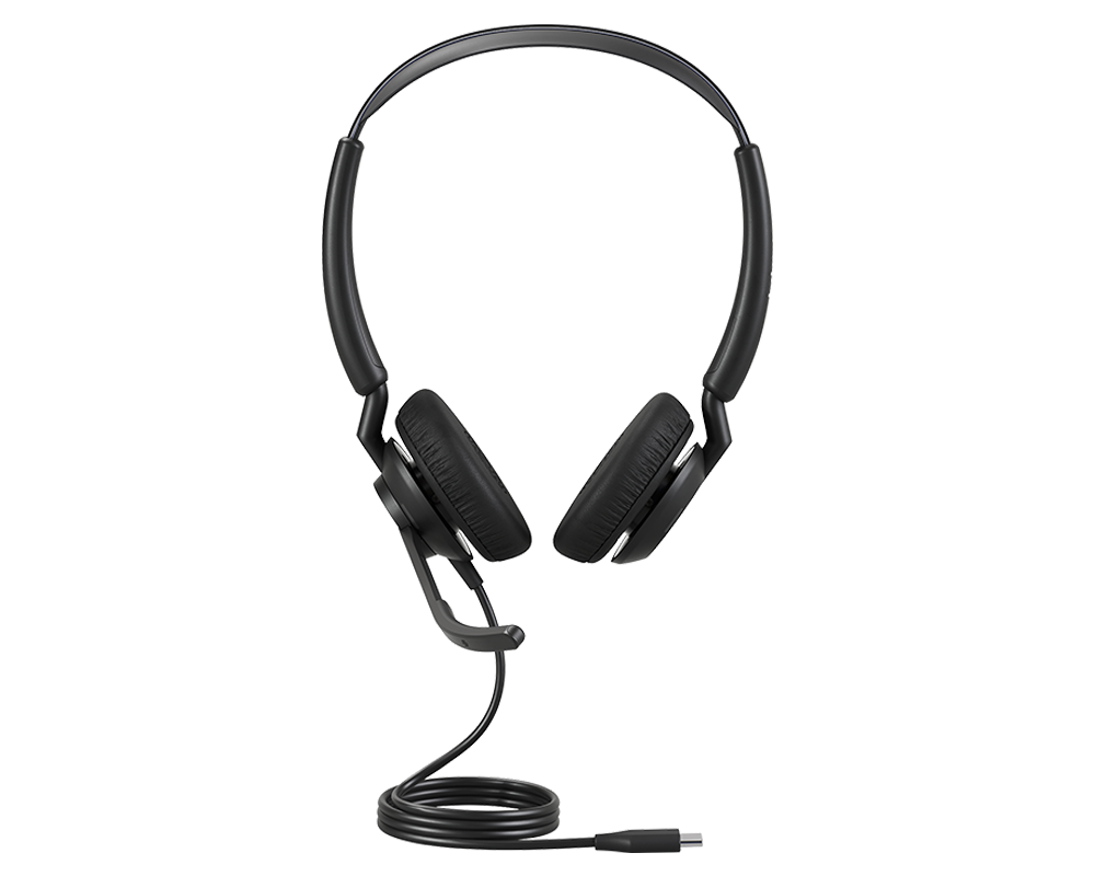 Engage 50 II | 40, Headset in schwarz mit runden Ohrmuscheln, kompaktem Kopfband und schwarzer Schnur.