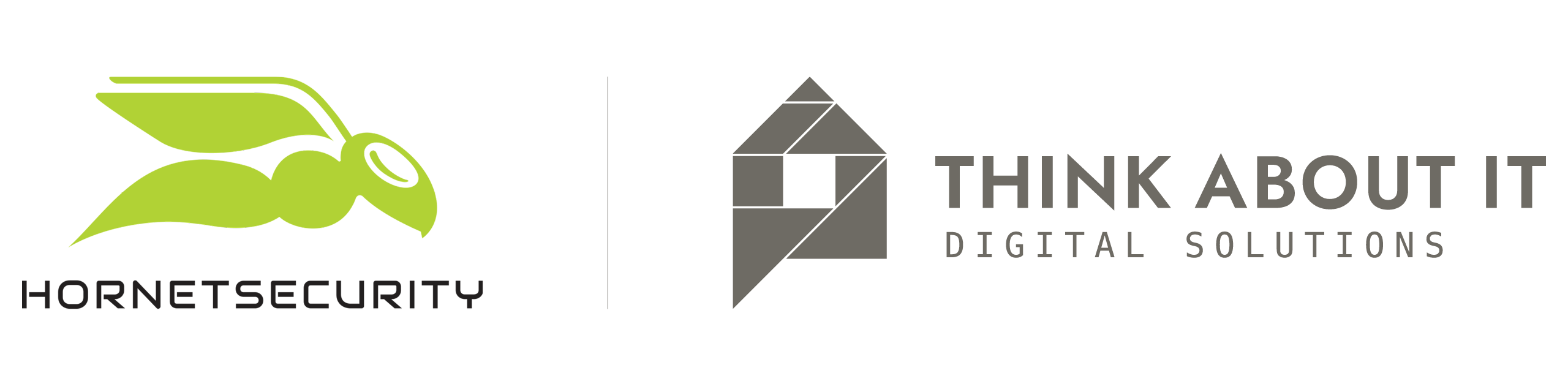 Das Hornet Security und das think about IT Logo.