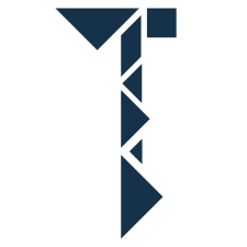 Eine Axt, geformt aus einem Tangram-Puzzle.