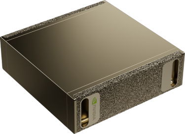 Der NVIDIA DGX SPARK in einem Bronzefarbton und seiner kompakten Größe. Etwas größer als ein herkömmliches Buch.