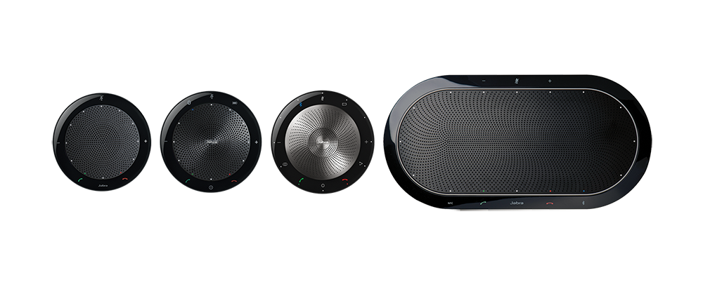 Eine Reihe von Freisprechanlagen in runder oder ovaler Form.