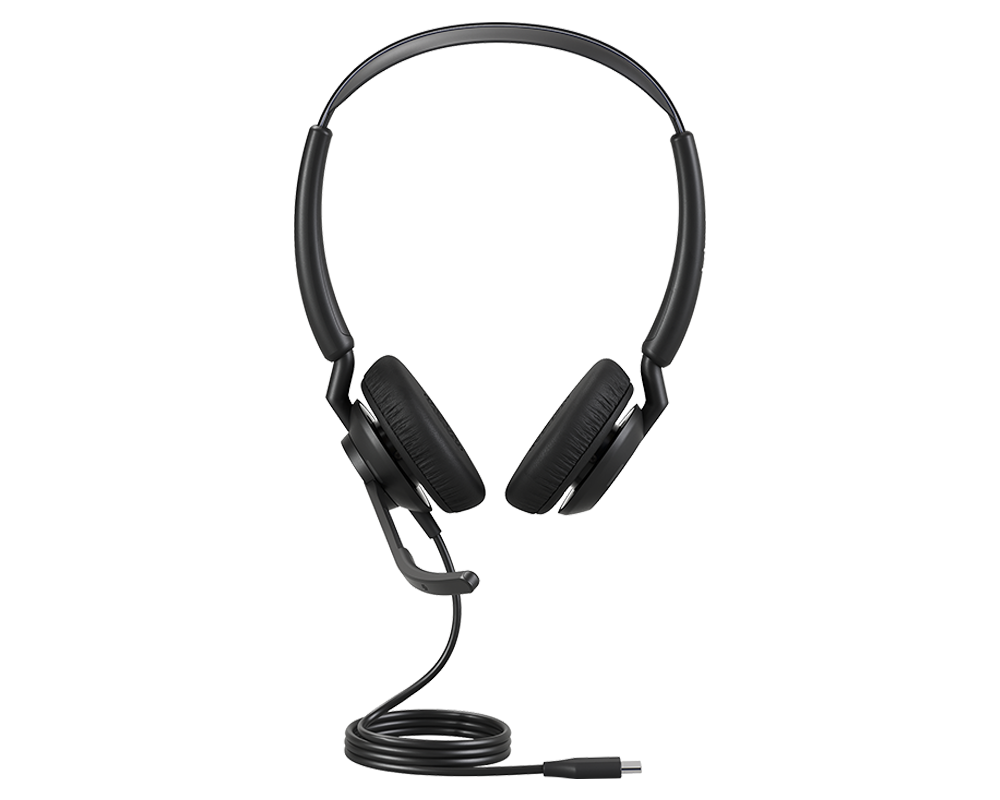 Engage 50 II | 40, Headset in schwarz mit runden Ohrmuscheln, kompaktem Kopfband und schwarzer Schnur.